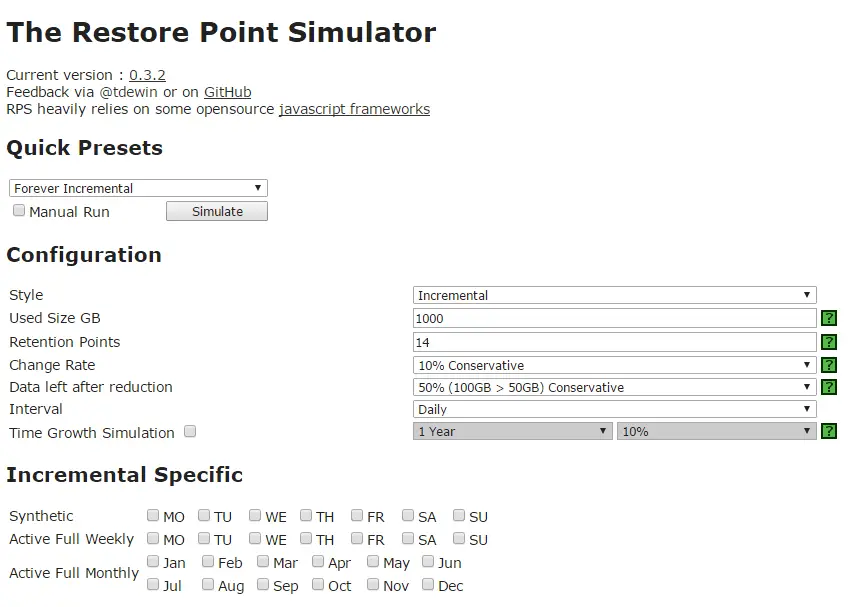Restore Point Simulator