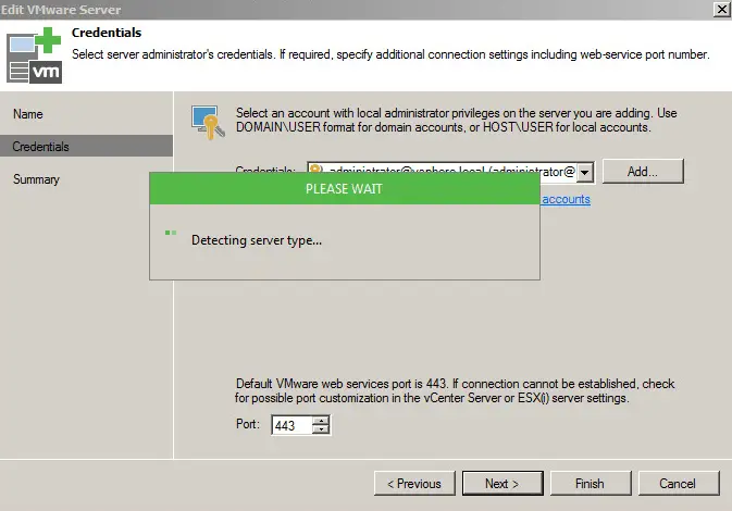 Edit VMware Server - Detecting Server Type