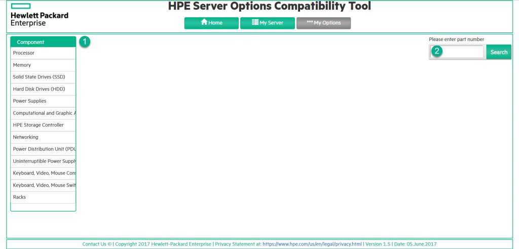 HPE Server Options Compatibility Tool - My Options