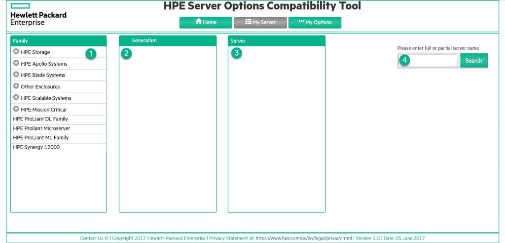 HPE Server Options Compatibility Tool - My Server