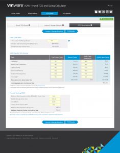 vSAN Hybrid TCO and Sizing Calculator - OPEX Assumptions