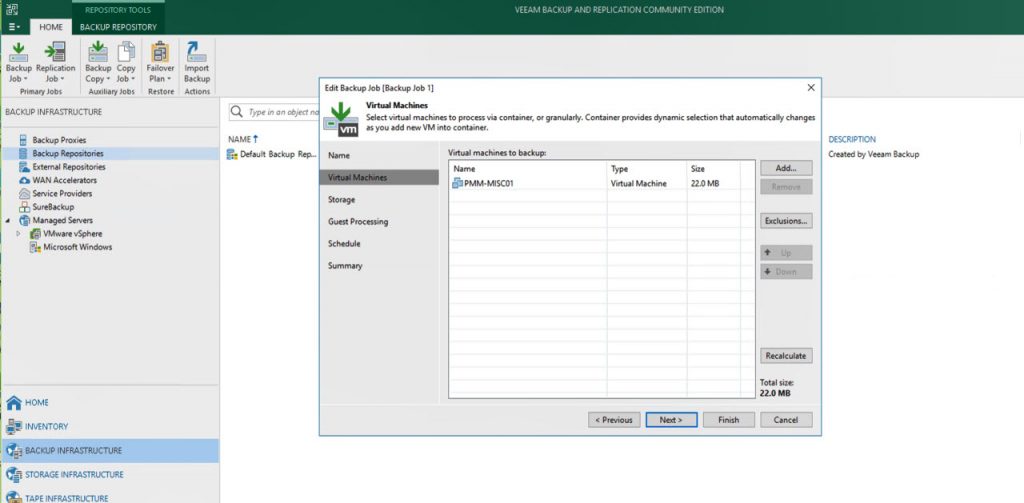 veeam backup free edition