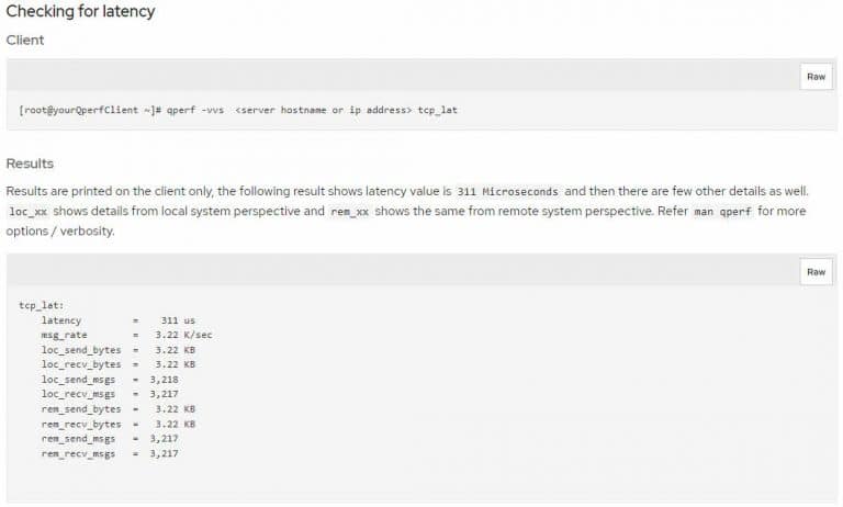 Measure Network Latency QPerf Linux