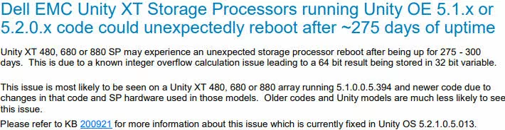 DELL EMC Unity XT Unexpected Reboot