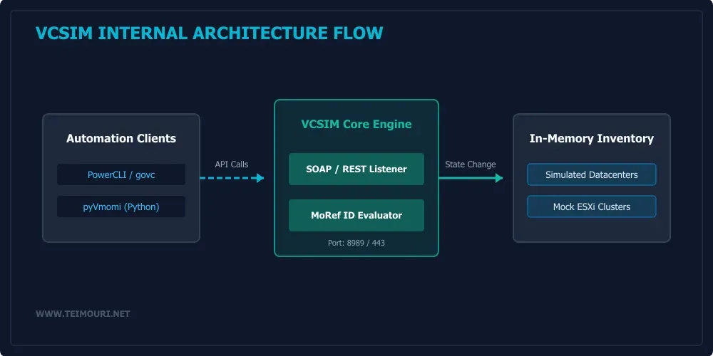 vCenter Server Simulator VCSIM guide internal architecture and API mocking workflow